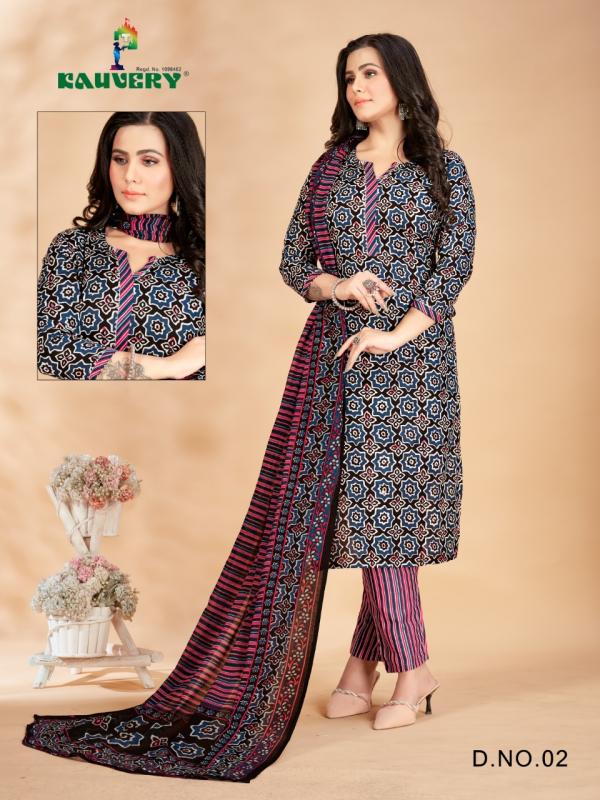 Kauvery Libas Vol-1 Lawn Cotton Designer  Kurti Pant And Dupatta Collection